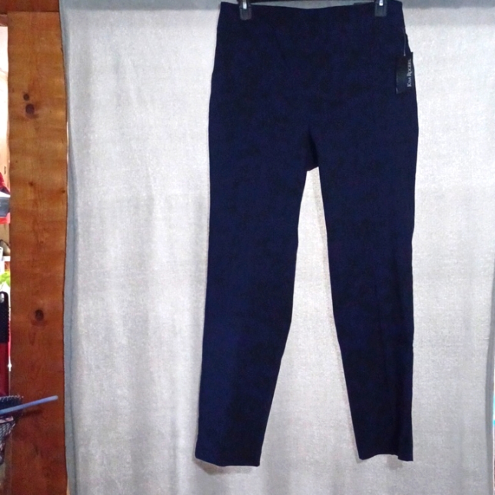 KIM ROGERS Navy Blazer Dress Pants Average Women's Size 16 Super Stretch  NEW.